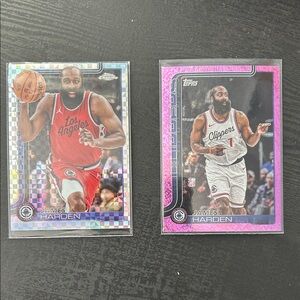 James Harden Lot of Xfractor Topps chrome and pink foil LA Clippers